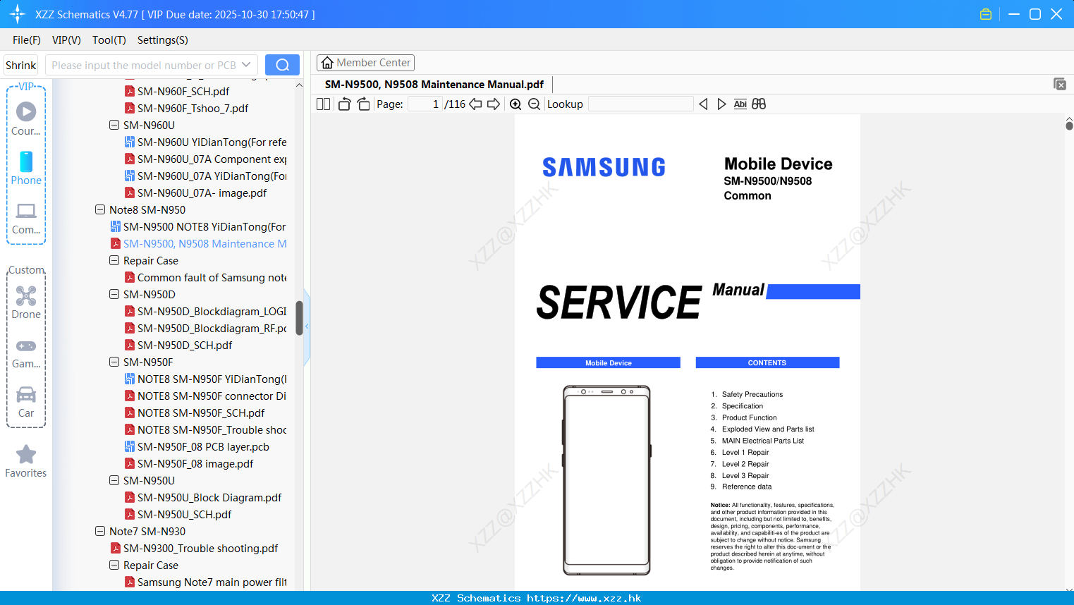 Samsung SM-N9500, N9508 Maintenance Manual